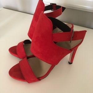 Zara Heels Red 40 Sandal Suede Pump